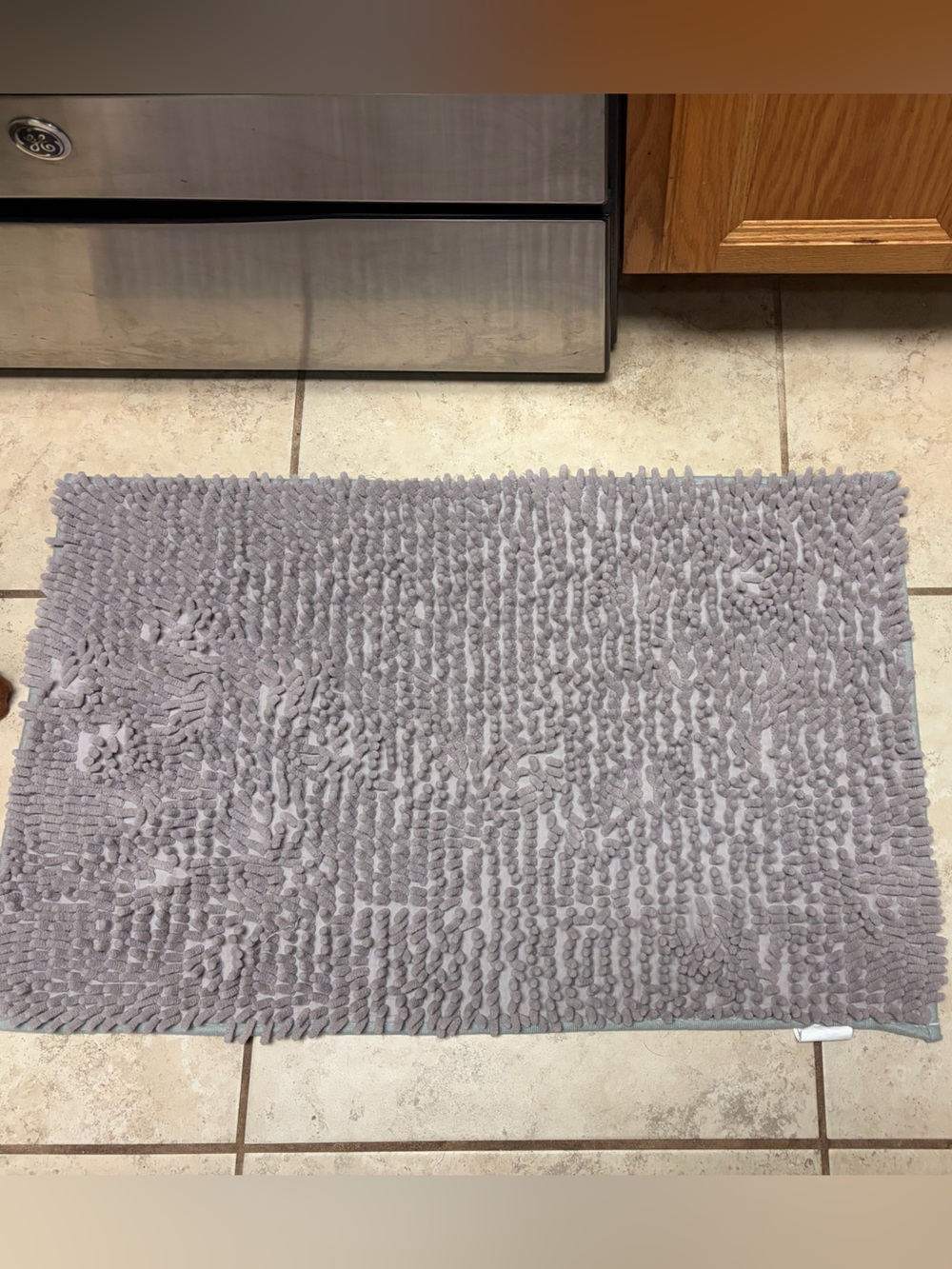 Plush Chenille Bath Rug - Gray